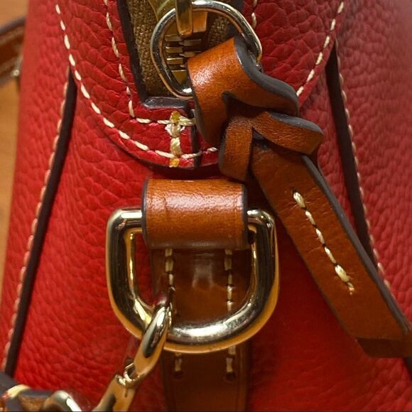 Dooney & Bourke Saffiano Cameron Pebble leather Crossbody in tomato red NWOT COA - Picture 14 of 16